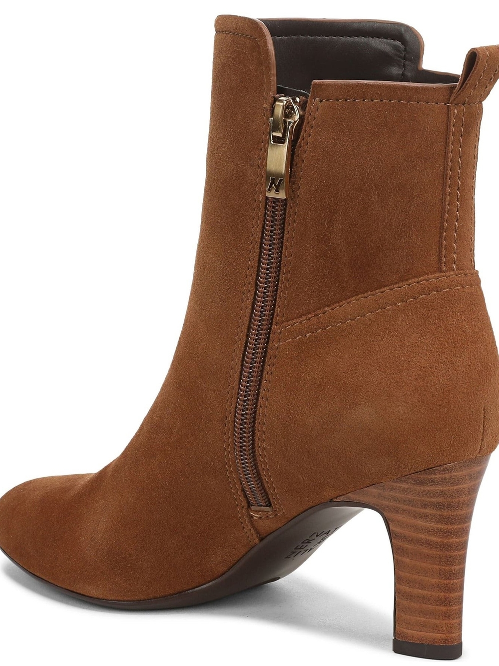 Naturalizer Brown Suede Side-Zip Ankle Booties